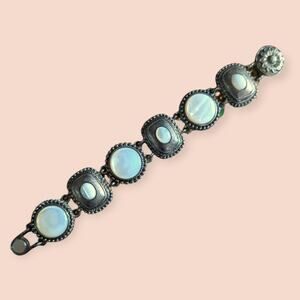 90's Silver & Nacre Baroque Bracelet
